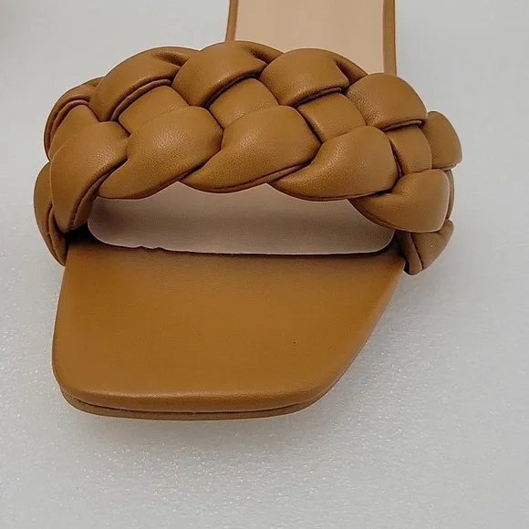 Women's slippers, fashion woven lightweight sandals, comfortable mid heel - Picture 9 of 10